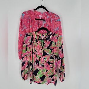 Lilly Pulitzer floral silk blouse‎ Size XS (set of 2)